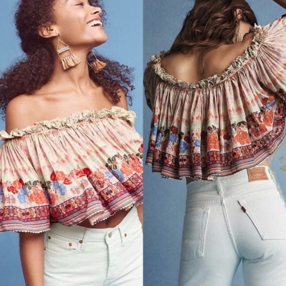 Like new Anthropologie Bhanuni by jyoti villa crop top